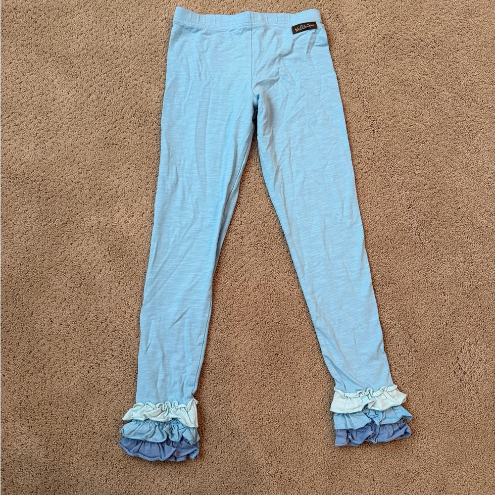 Matilda Jane just a believer Blue Ruffle Kids Leggings